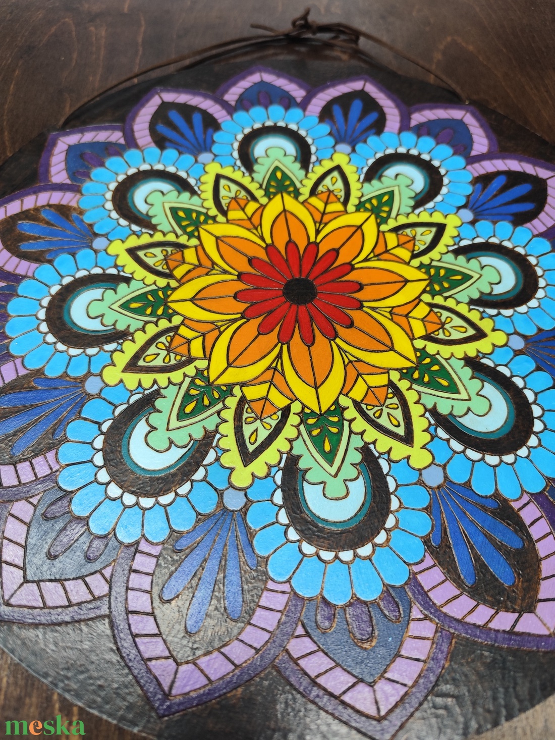 Hét csakra mandala - otthon & életmód - dekoráció - kép & falikép - fából készült kép - Meska.hu