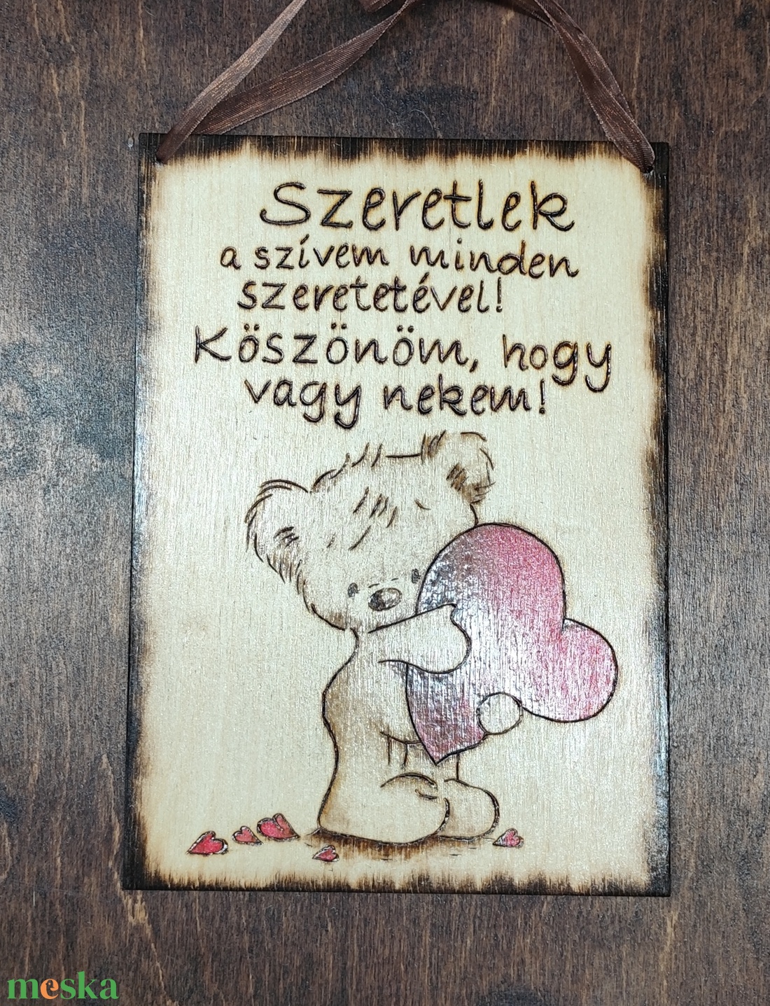 Szeretlek tábla - otthon & életmód - dekoráció - kép & falikép - fából készült kép - Meska.hu