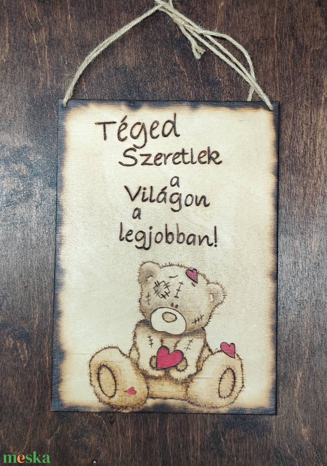 Szeretlek tábla - otthon & életmód - dekoráció - kép & falikép - fából készült kép - Meska.hu