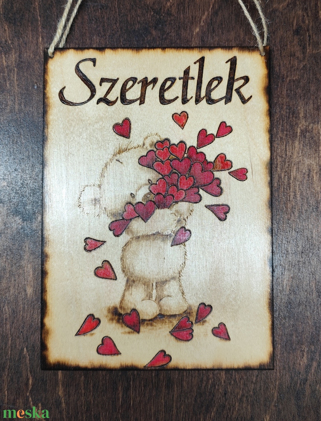 Szeretlek tábla - otthon & életmód - dekoráció - kép & falikép - fából készült kép - Meska.hu