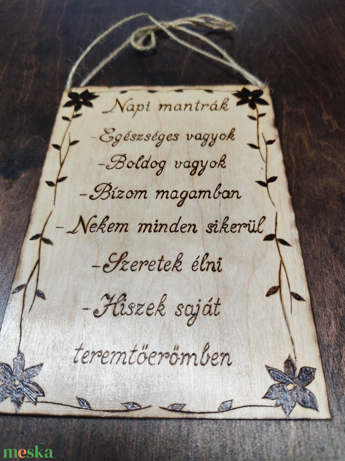 Mantra tábla- Napi mantra - otthon & életmód - dekoráció - kép & falikép - fából készült kép - Meska.hu