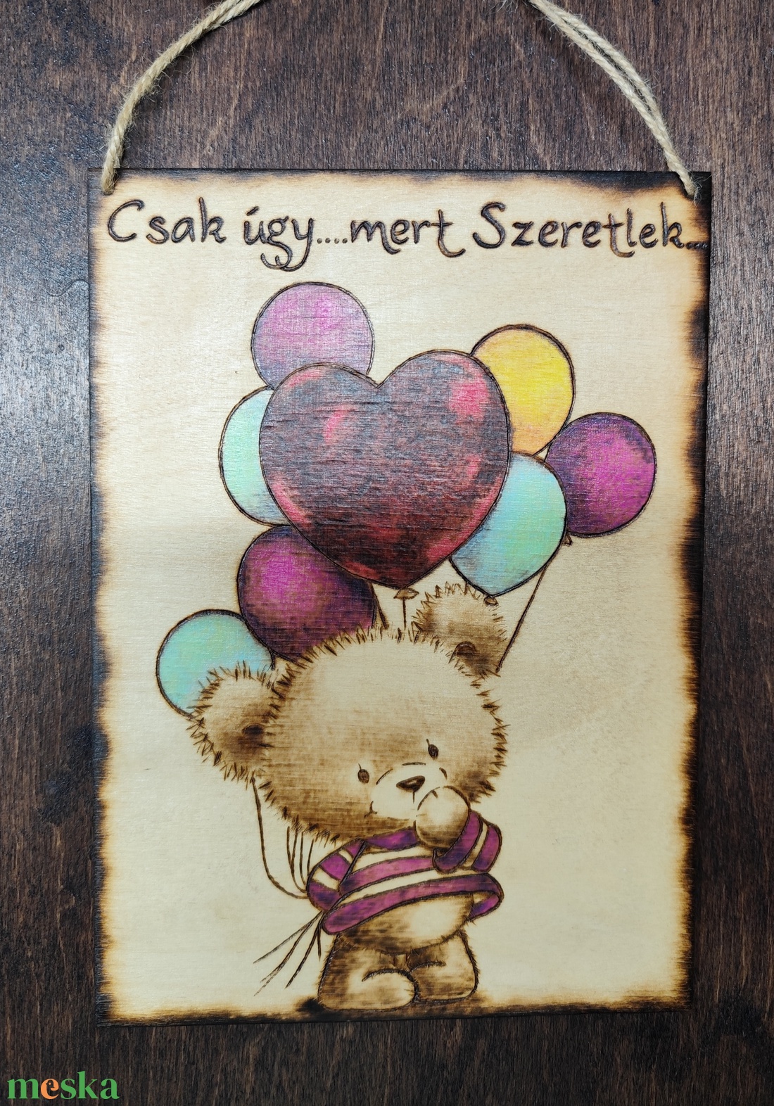 Szeretlek tábla  - otthon & életmód - dekoráció - kép & falikép - fából készült kép - Meska.hu