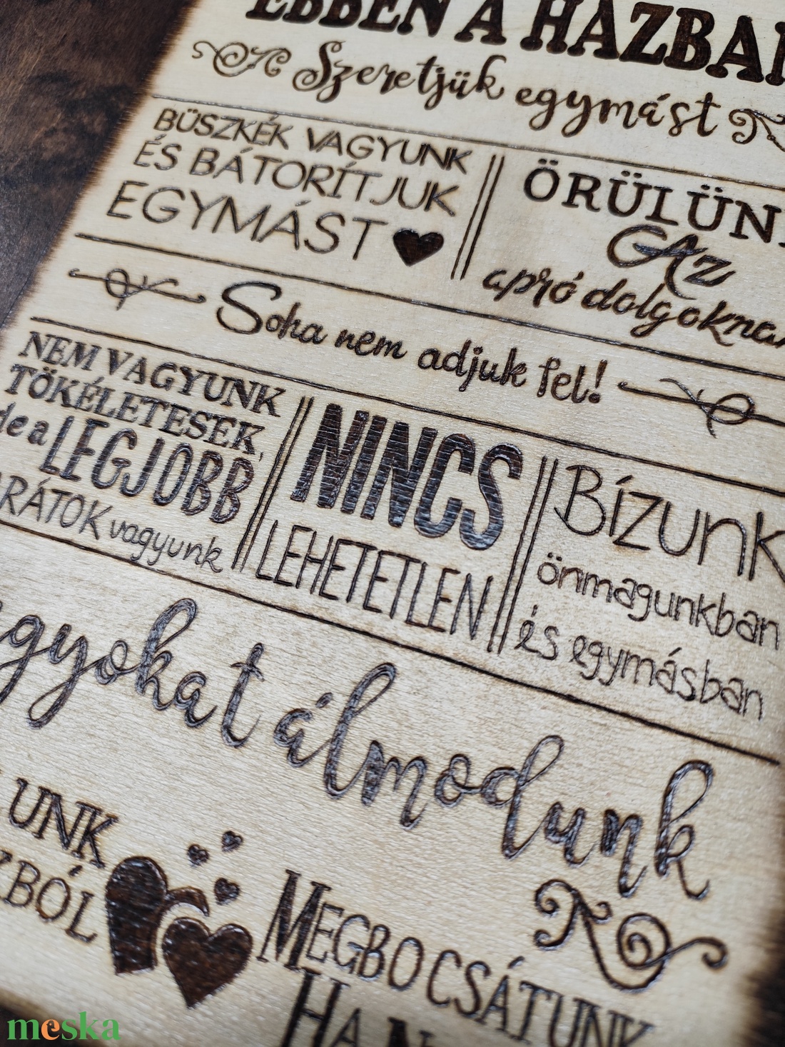 Családi tábla - otthon & életmód - dekoráció - kép & falikép - fából készült kép - Meska.hu