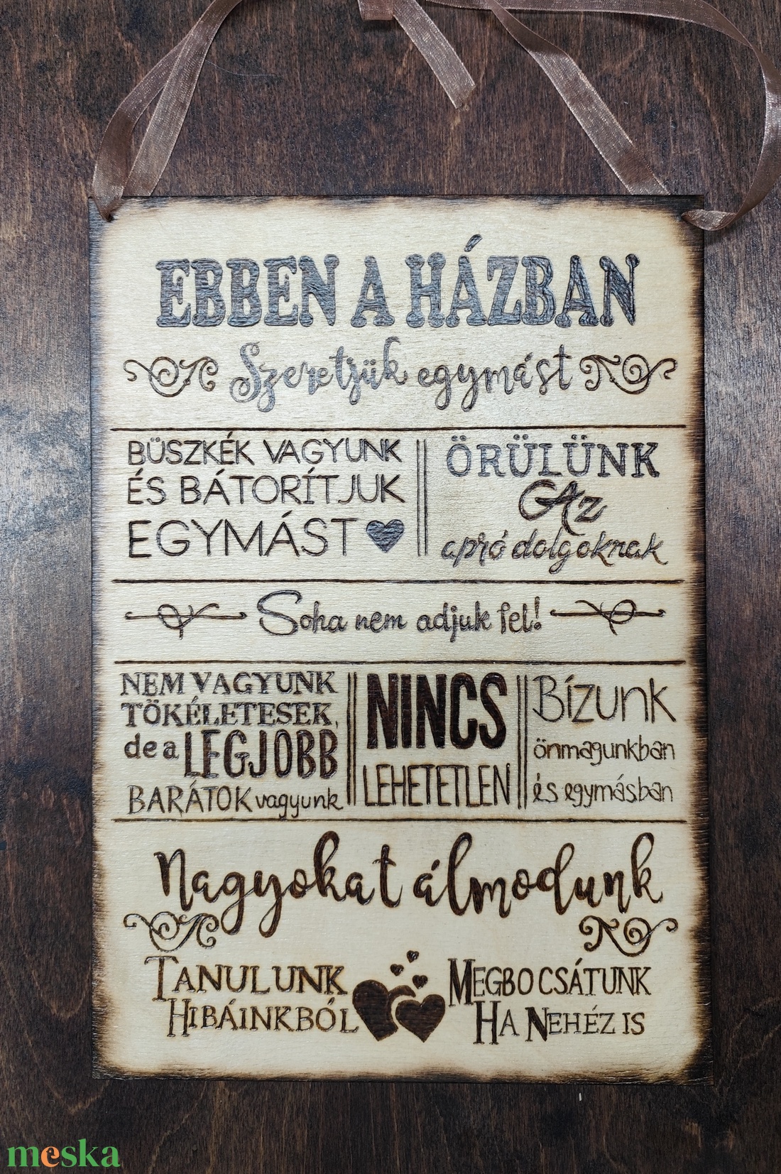 Családi tábla - otthon & életmód - dekoráció - kép & falikép - fából készült kép - Meska.hu