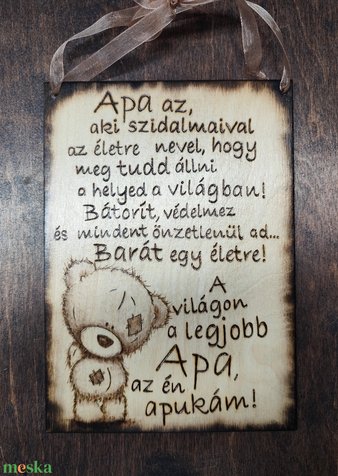 Legjobb apa - otthon & életmód - dekoráció - kép & falikép - fából készült kép - Meska.hu