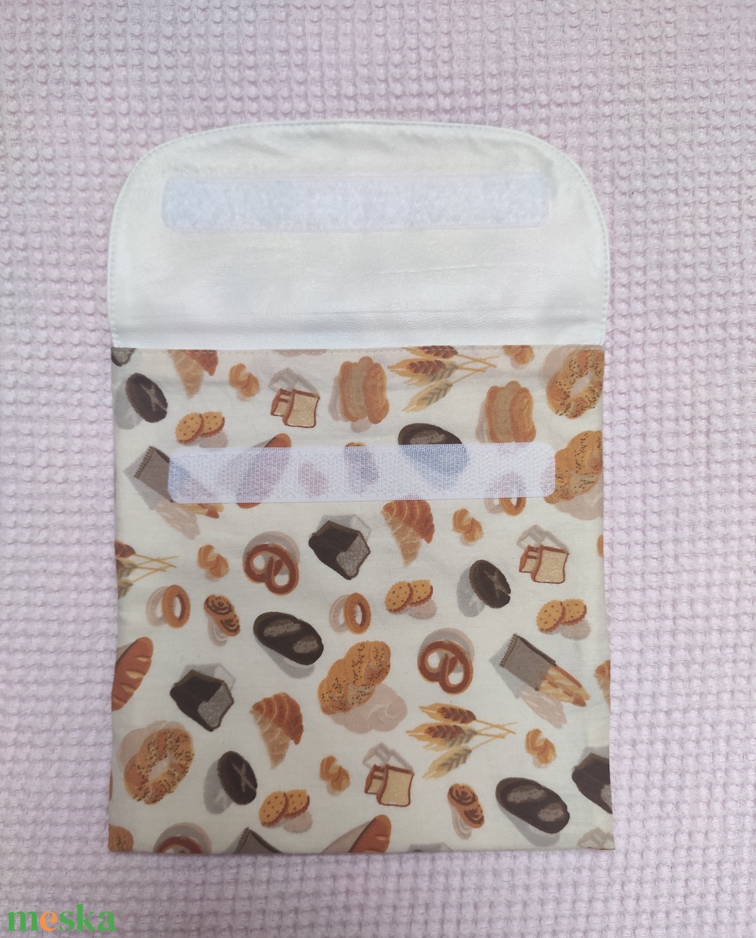 Szendvics tasak - pékáru mintás  - táska & tok - uzsonna- & ebéd tartó - szendvics csomagoló - Meska.hu