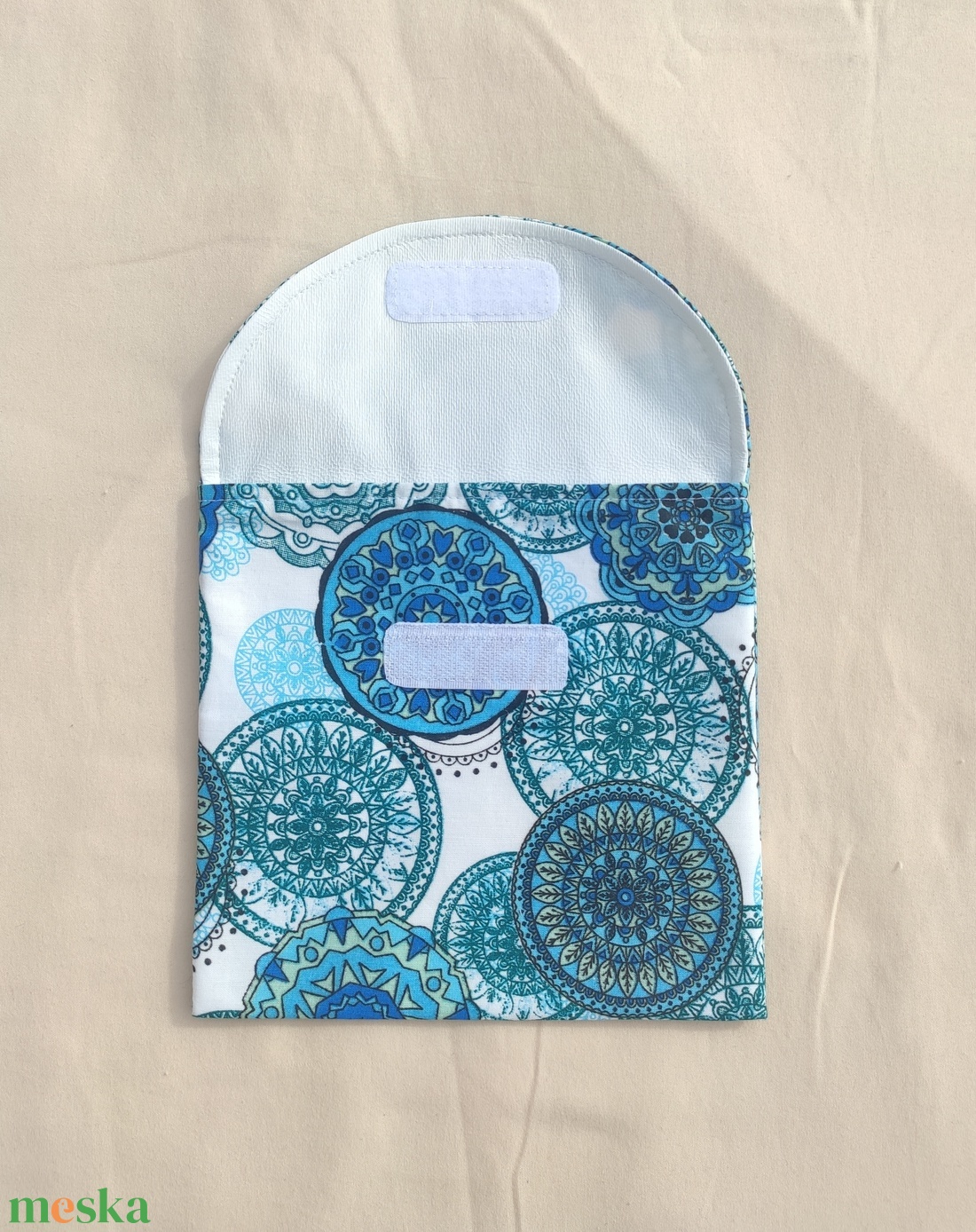 Szendvics / pékáru tasak kék mandalás - táska & tok - uzsonna- & ebéd tartó - szendvics csomagoló - Meska.hu