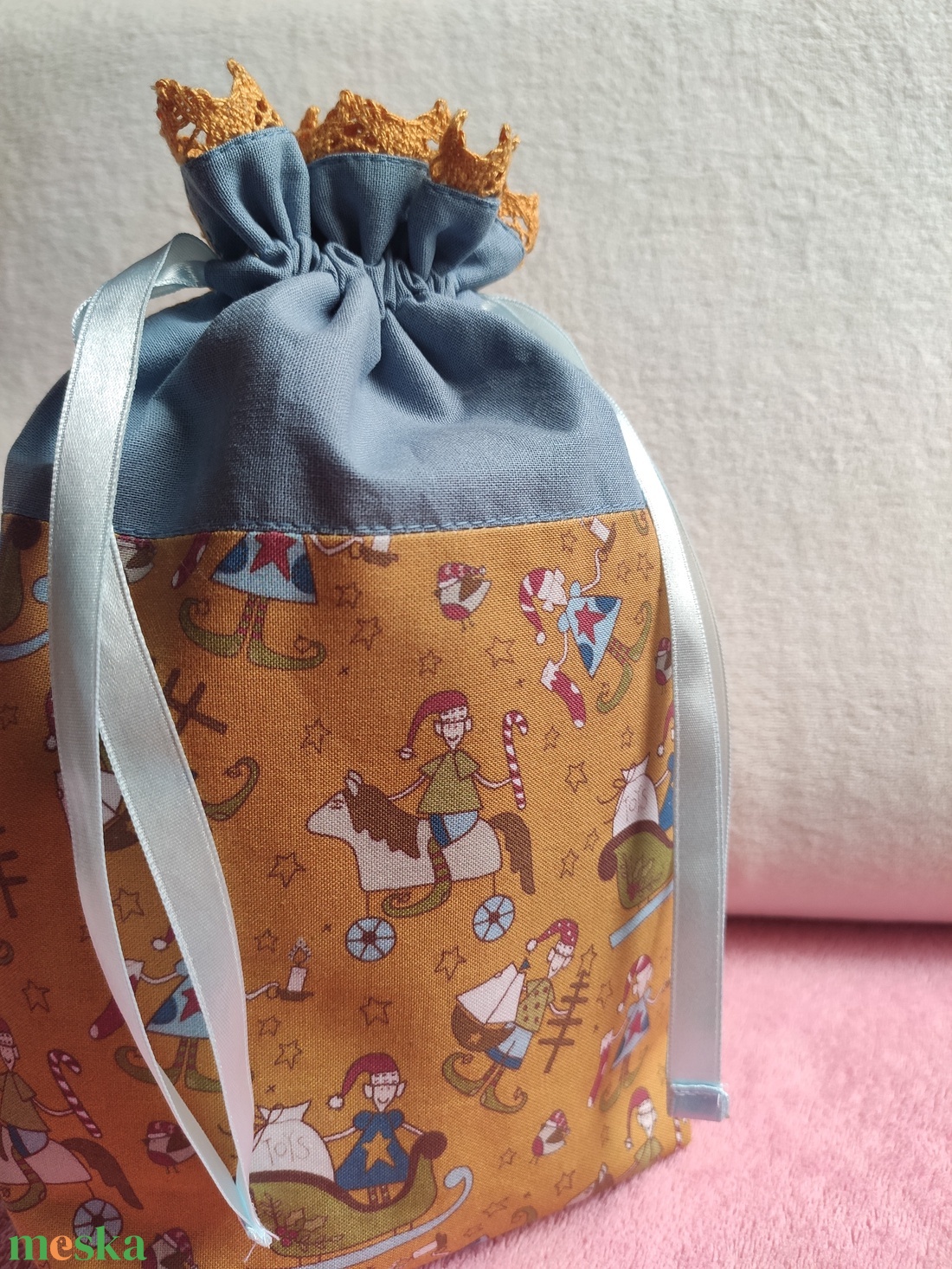 Mikulás zsák / karácsonyi ajándék zsák - otthon & életmód - papír, írószer - ajándékozás kellékei - ajándékzsák, csomagolás - Meska.hu