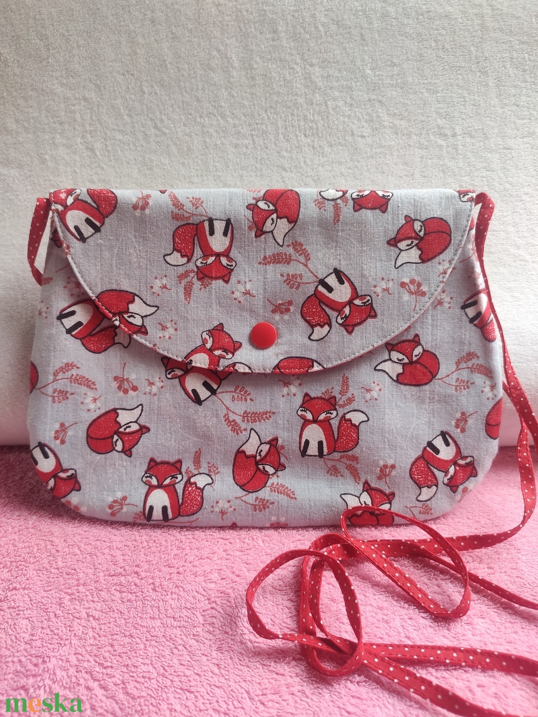 Róka mintás kistáska - táska & tok - kézitáska & válltáska - vállon átvethető táska - Meska.hu