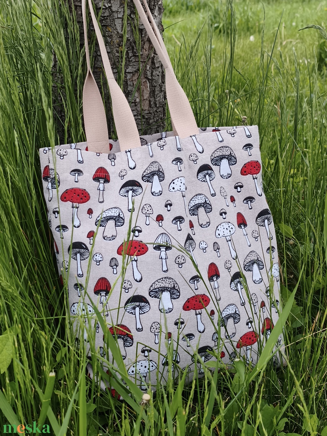 Gomba mintás bevásárló táska - táska & tok - bevásárlás & shopper táska - shopper, textiltáska, szatyor - Meska.hu