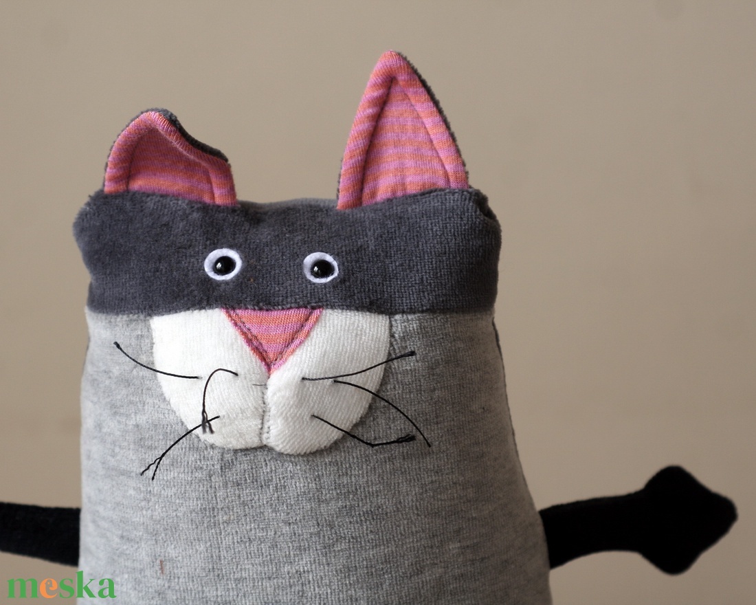 Szürke Muma Cica, Tenyérnyi kölyökmacska - játék & sport - plüssállat & játékfigura - cica - Meska.hu