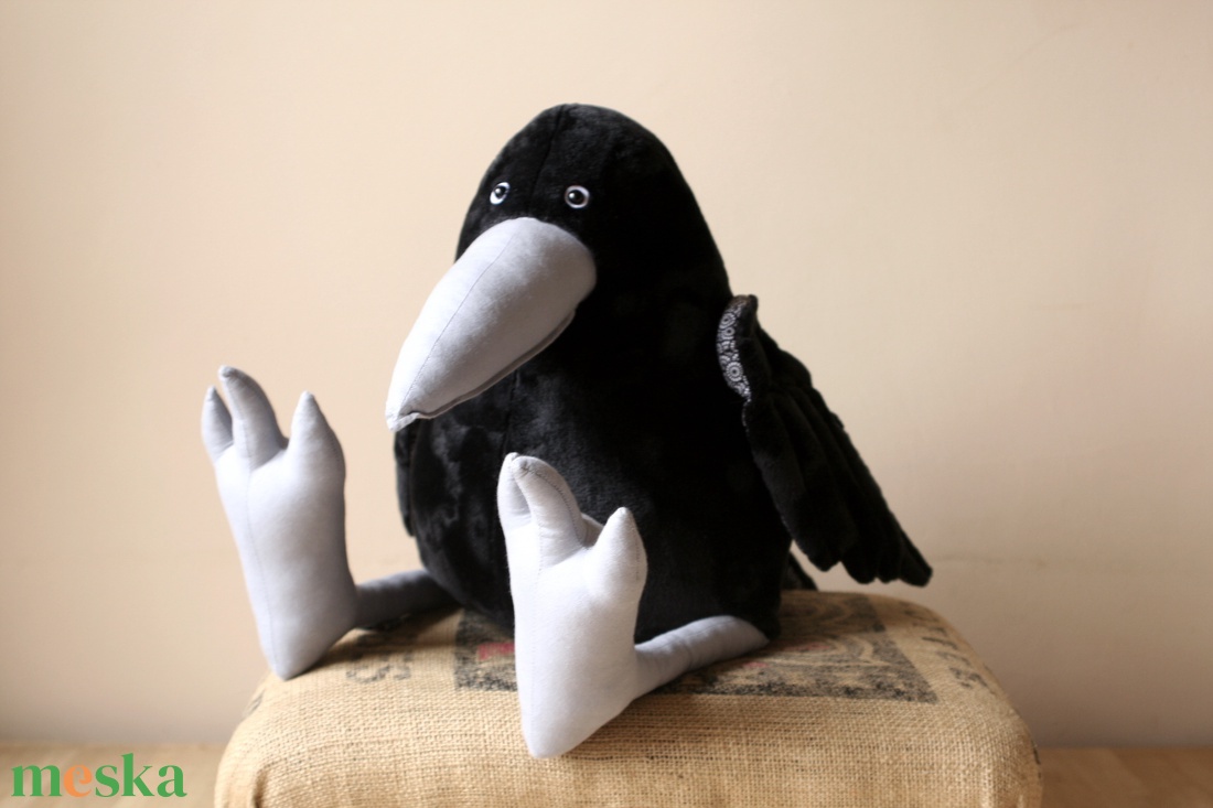 Varjú vagy Holló, Hatalmas Fekete Madár - játék & sport - plüssállat & játékfigura - madár - Meska.hu