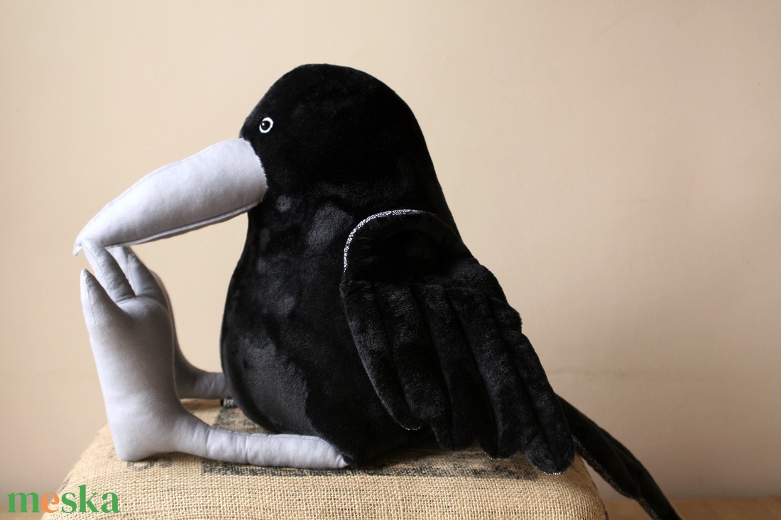 Varjú vagy Holló, Hatalmas Fekete Madár - játék & sport - plüssállat & játékfigura - madár - Meska.hu