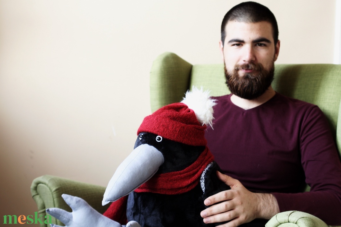 Varjú vagy Holló, Hatalmas Fekete Madár - játék & sport - plüssállat & játékfigura - madár - Meska.hu