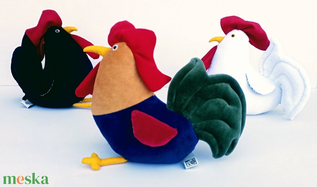 Plüss Kakas, Fekete, Fehér vagy Tarka, Csinos Kitömött Baromfi, Puha Aprójószág, Plüss Csirke, Csinos Csibe - játék & sport - plüssállat & játékfigura - más figura - Meska.hu