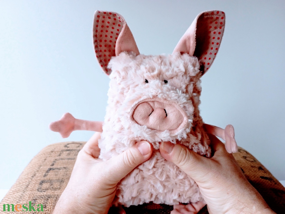 Rózsás Mangalica Malac Muma, Tenyérnyi Puha Plüss Jószág - játék & sport - plüssállat & játékfigura - malac - Meska.hu