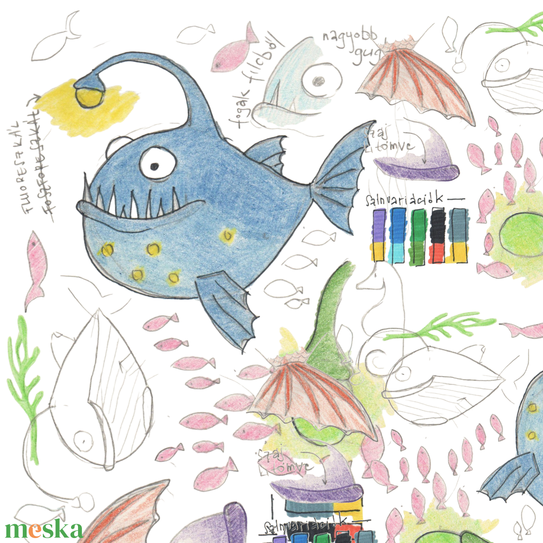 Félelmetes Horgászhal, Mélytengeri Lámpáshal, Ijesztő Óceánmélyi Szörnyeteg, Sötétben Világító Lény - játék & sport - plüssállat & játékfigura - hal - Meska.hu