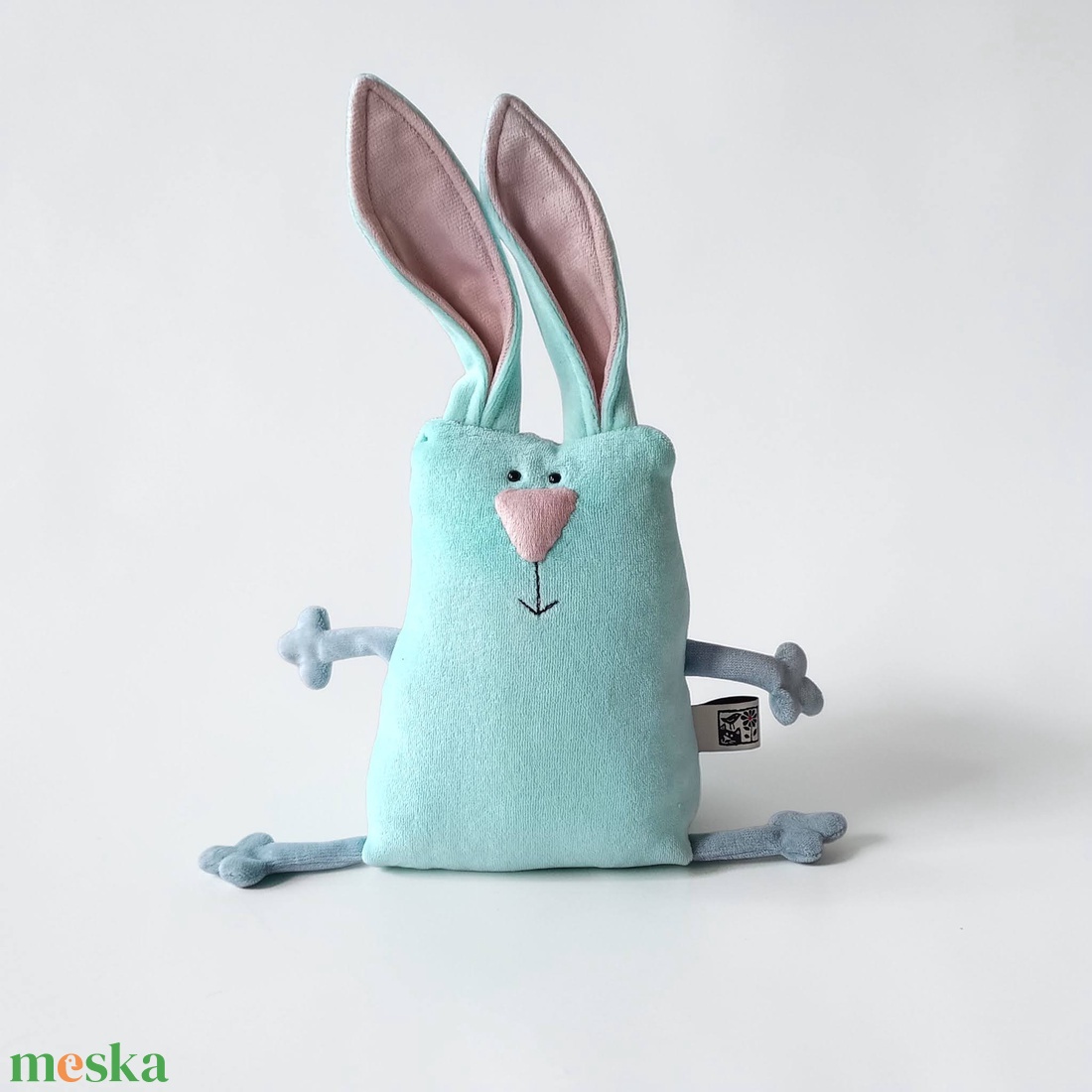 Türkizkék Húsvéti Nyuszi, Puha Plüss Muma Rágcsáló - játék & sport - plüssállat & játékfigura - nyuszi - Meska.hu