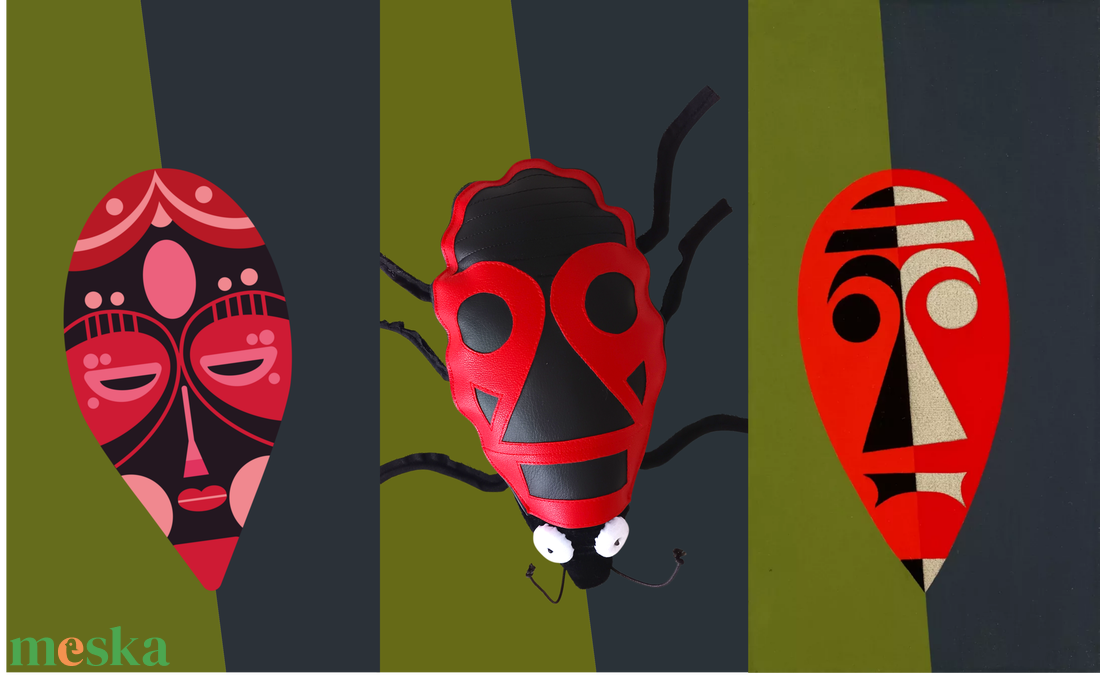 Verőköltő Bodobács avagy tűzi poloska, Bájos piros-fekete bogár - játék & sport - plüssállat & játékfigura - más figura - Meska.hu