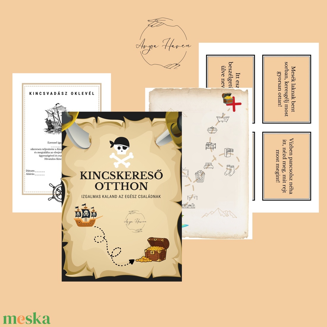Kincskereső Otthon Társasjáték - művészet - grafika & illusztráció - digitális - Meska.hu