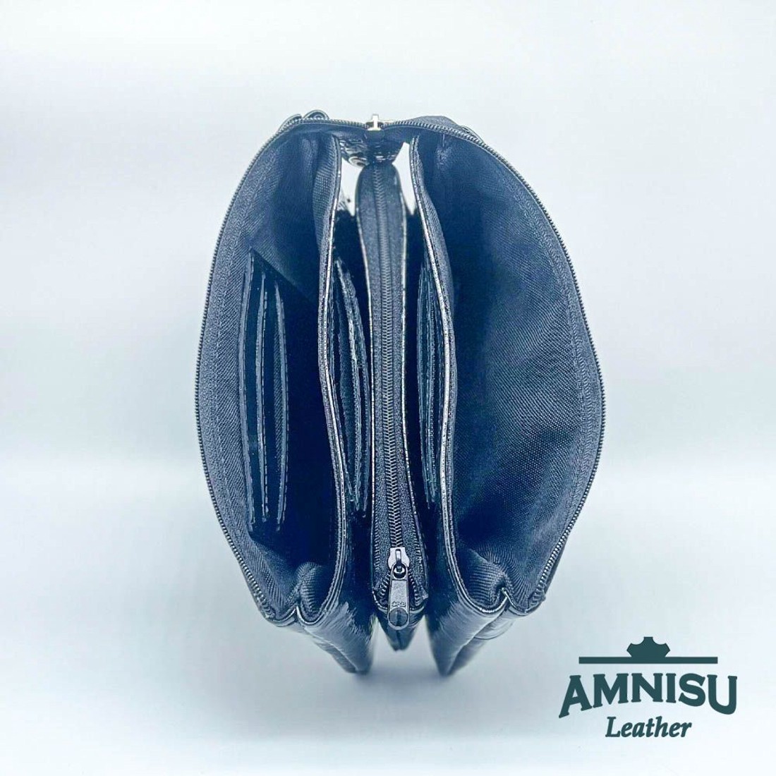 Fekete gyűrt lakk egyenes swarovski köves női pénztárca G8007 - táska & tok - pénztárca & más tok - pénztárca - női pénztárca - Meska.hu