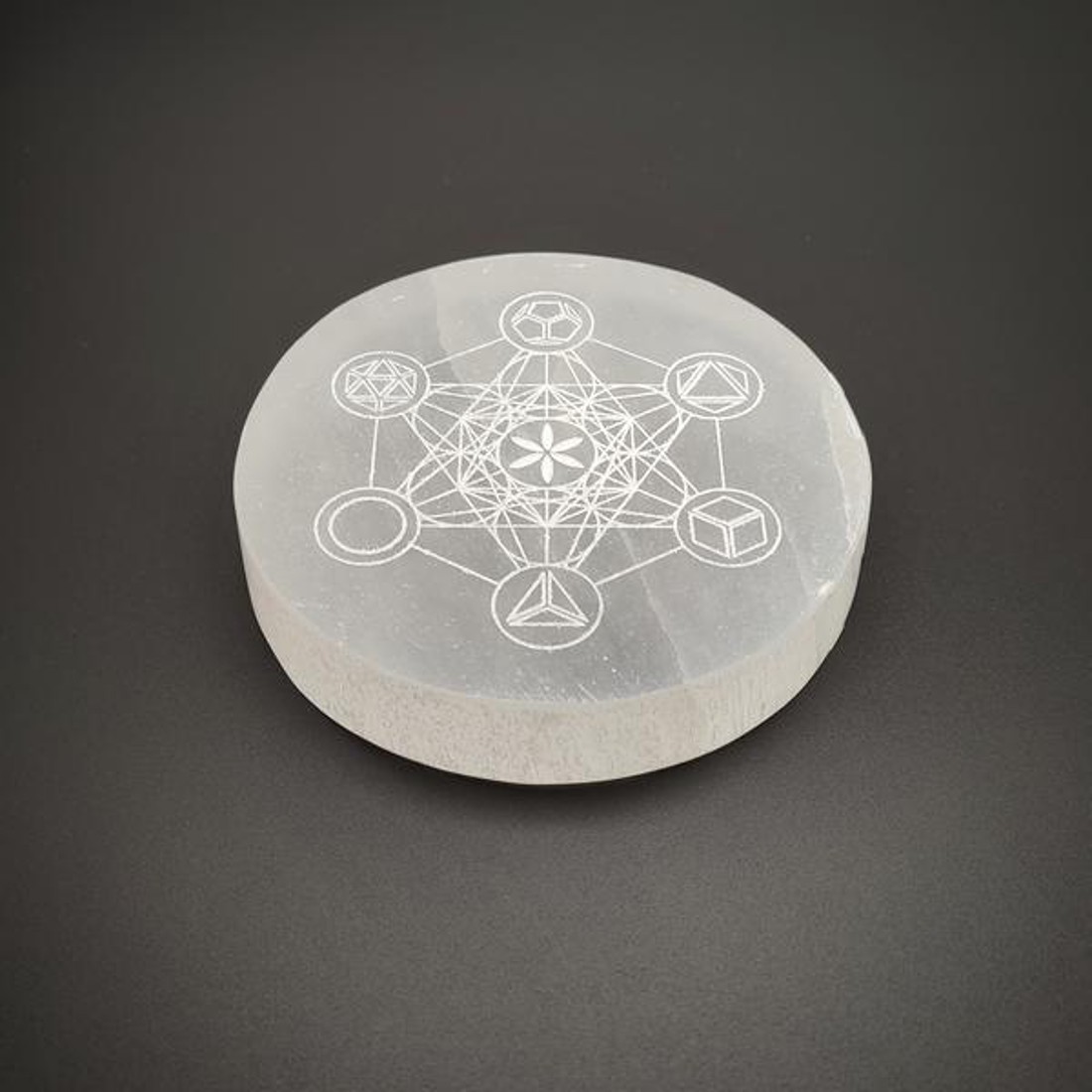 Szelenit korong metatron 10cm - kellékek & szerszámok - ásvány alapanyag - szelenit korong - Meska.hu