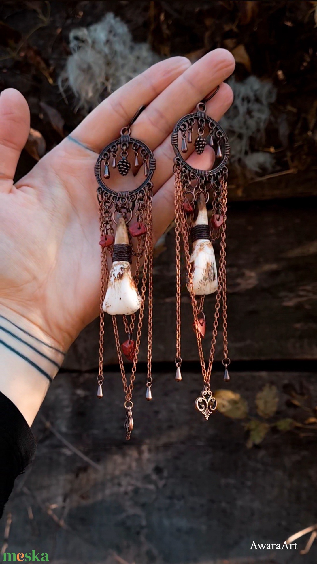 Barangoló talizmán fülbevaló - ékszer - fülbevaló - lógó fülbevaló - Meska.hu