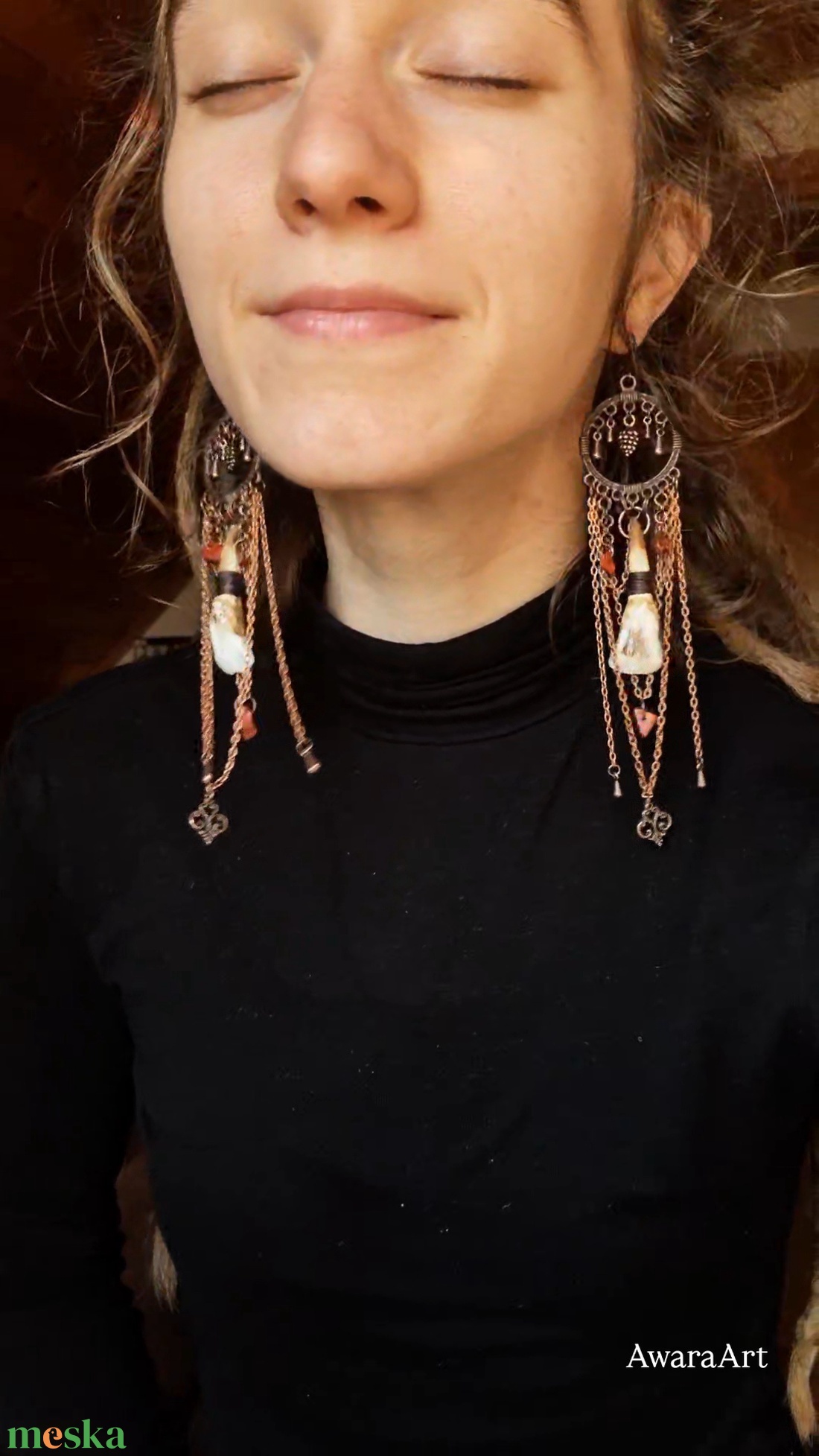 Barangoló talizmán fülbevaló - ékszer - fülbevaló - lógó fülbevaló - Meska.hu