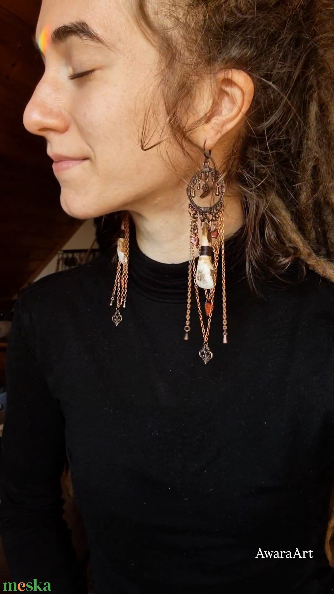 Barangoló talizmán fülbevaló - ékszer - fülbevaló - lógó fülbevaló - Meska.hu