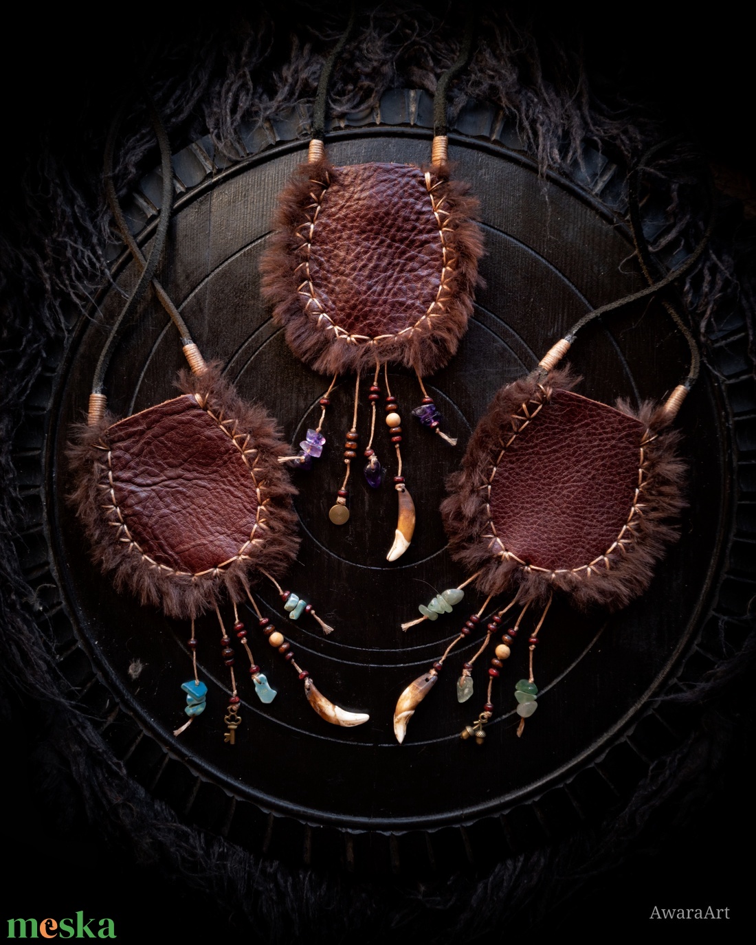 Lélekőrző vándortarisznyák ásvánnyal, nyakbaakasztható - ékszer - nyaklánc - hosszú nyaklánc - Meska.hu