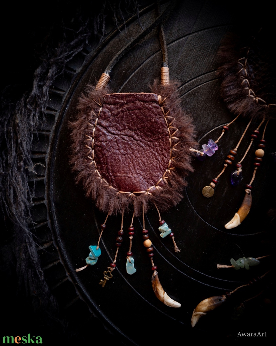 Lélekőrző vándortarisznyák ásvánnyal, nyakbaakasztható - ékszer - nyaklánc - hosszú nyaklánc - Meska.hu