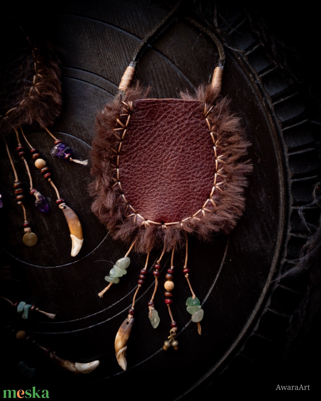 Lélekőrző vándortarisznyák ásvánnyal, nyakbaakasztható - ékszer - nyaklánc - hosszú nyaklánc - Meska.hu