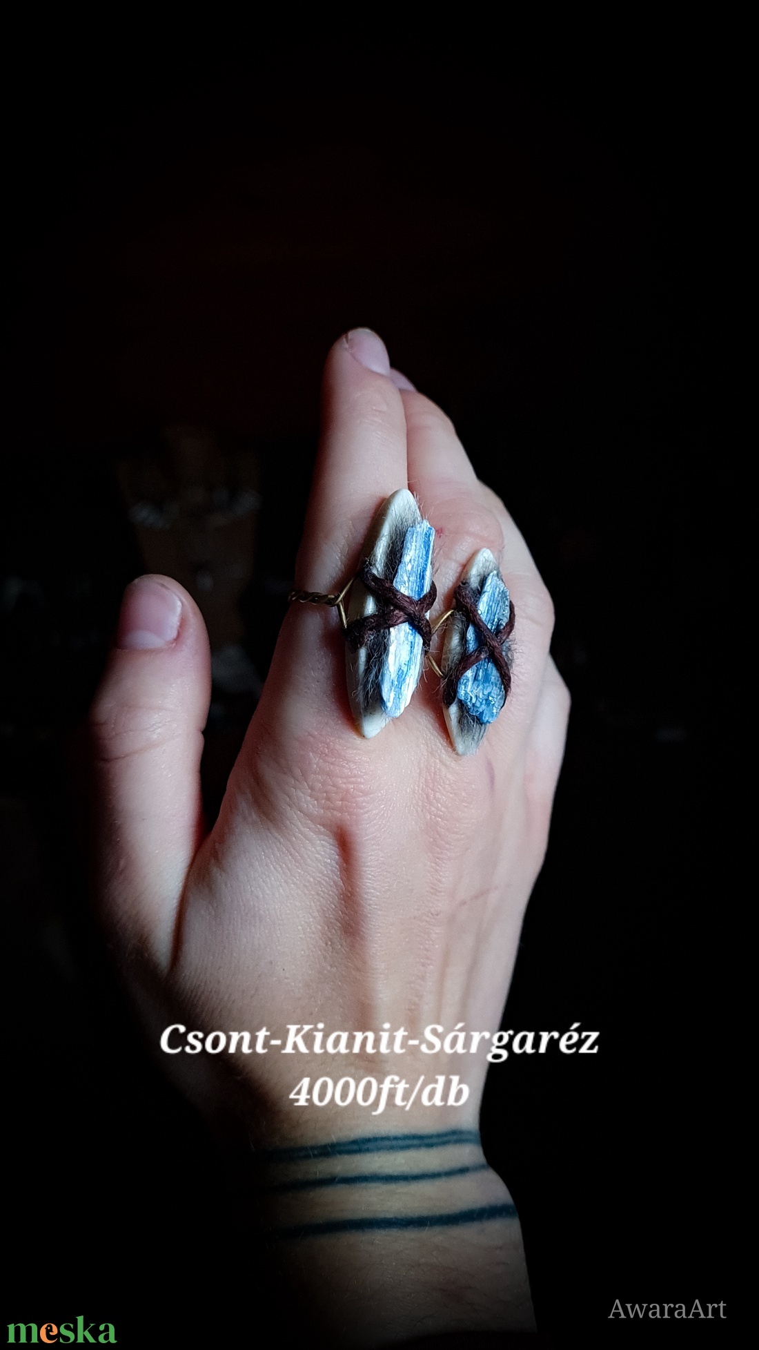 Csontasszony gyűrűi - Kianittal - ékszer - gyűrű - fonódó gyűrű - Meska.hu