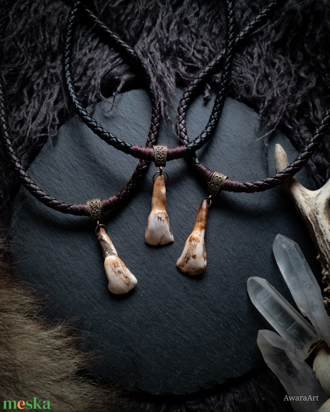 Nomád talizmán nyakék tehénfoggal - ékszer - nyaklánc - medálos nyaklánc - Meska.hu