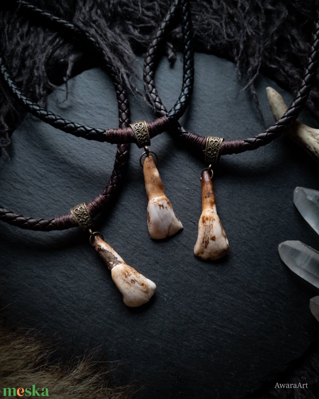 Nomád talizmán nyakék tehénfoggal - ékszer - nyaklánc - medálos nyaklánc - Meska.hu