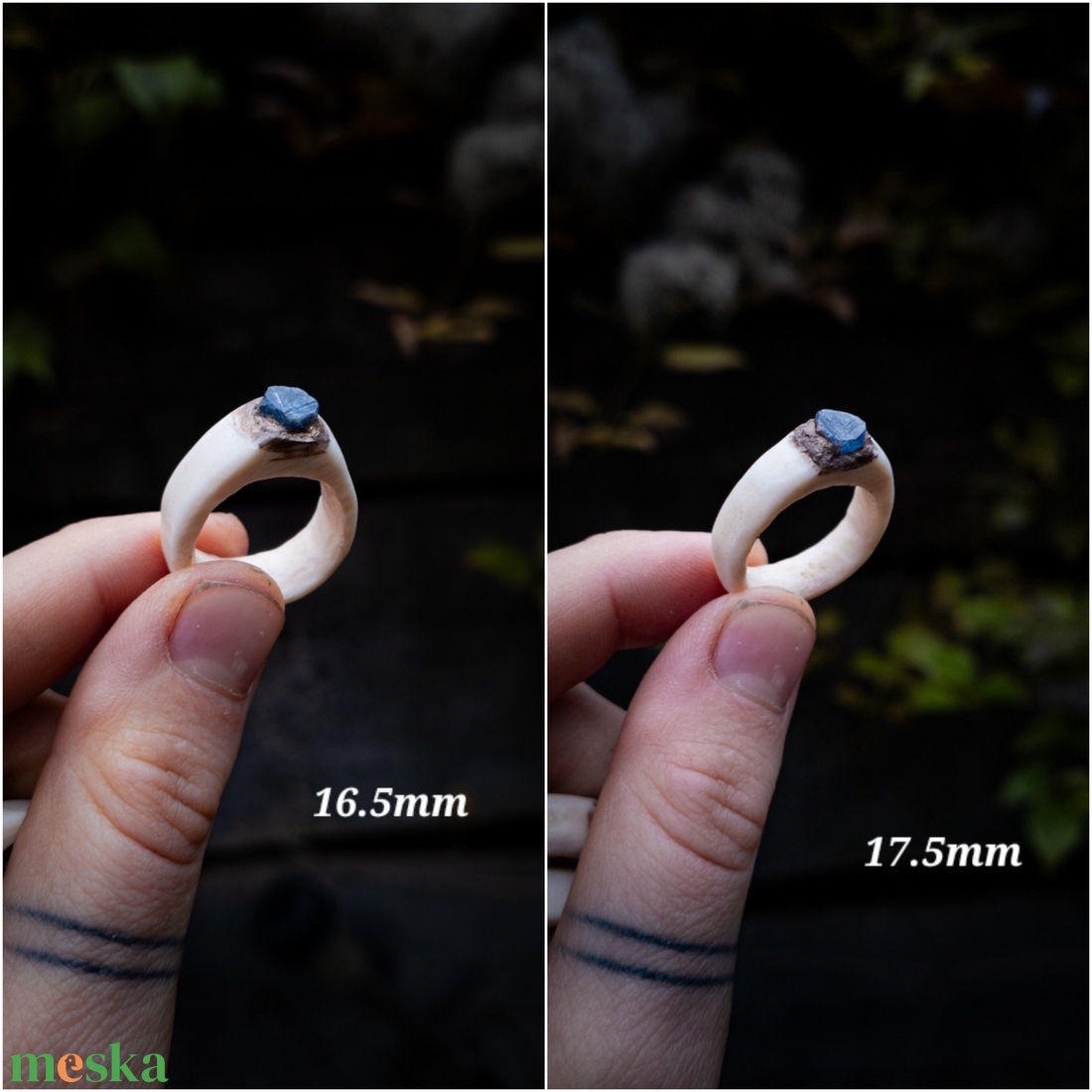 Jégvilág gyűrű, avagy Nyers Zafír és csont találkozása � - ékszer - gyűrű - statement gyűrű - Meska.hu