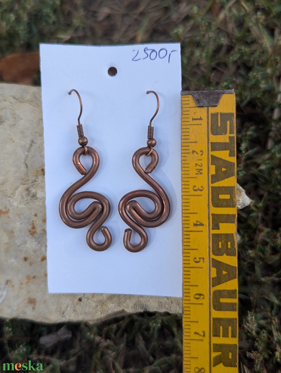 Kézműves réz fülbevaló spirál ornamentikával - ékszer - fülbevaló - fültágító - Meska.hu