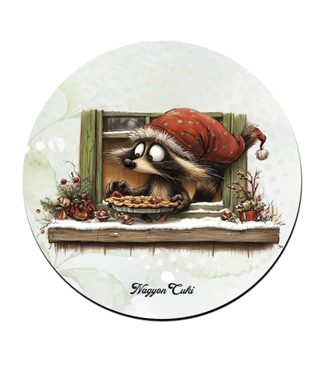 Cuki karácsonyi mosómaci és a süti mintás pohár alátét -  - Meska.hu