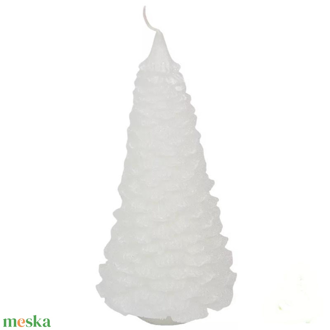 Kontúros fenyőfa gyertya 80x220mm - fehér - kellékek & szerszámok - dekorációs kellékek - egyéb kellékek - Meska.hu