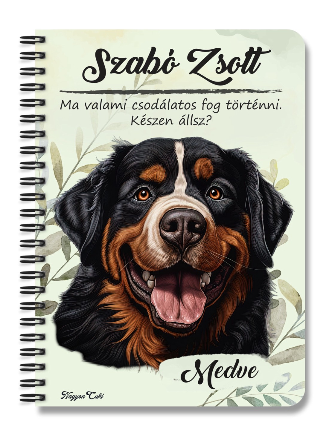 Személyre szabható - Berni pásztor portré mintás A5-ös füzet - otthon & életmód - papír, írószer - jegyzetfüzet & napló - Meska.hu