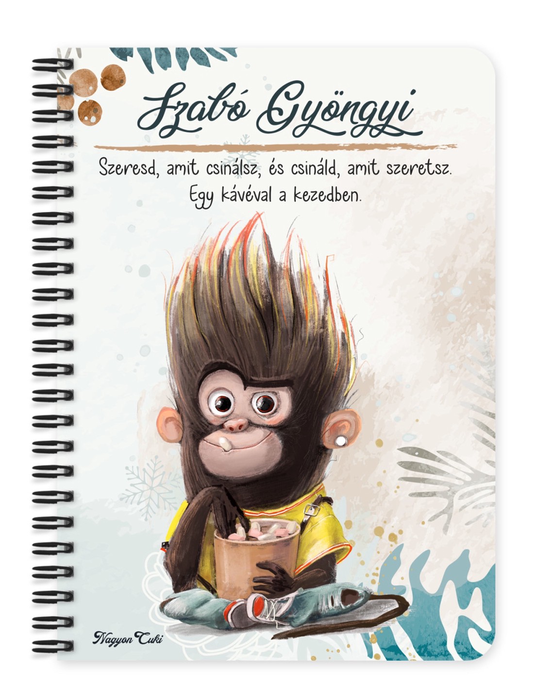 Személyre szabható - Kávés Maki mintás A6-os füzet - otthon & életmód - papír, írószer - jegyzetfüzet & napló - Meska.hu