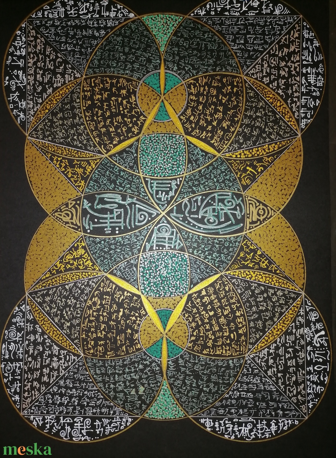 Szakrális geometria galaktika - művészet - festmény - akril - Meska.hu