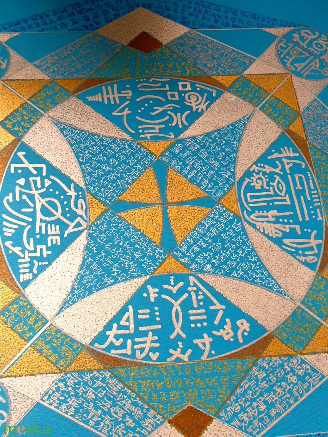 Szakrális geometria fénykód  - művészet - festmény - akril - Meska.hu