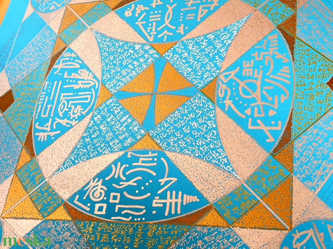 Szakrális geometria fénykód  - művészet - festmény - akril - Meska.hu
