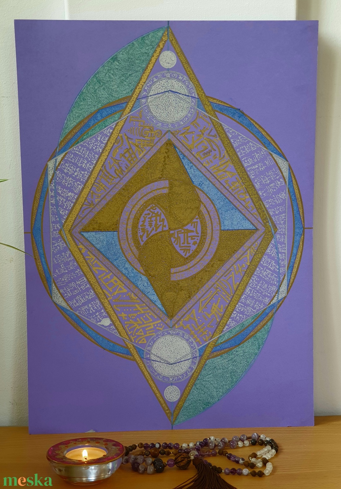 Szakrális geometria fénykód  - művészet - festmény - akril - Meska.hu