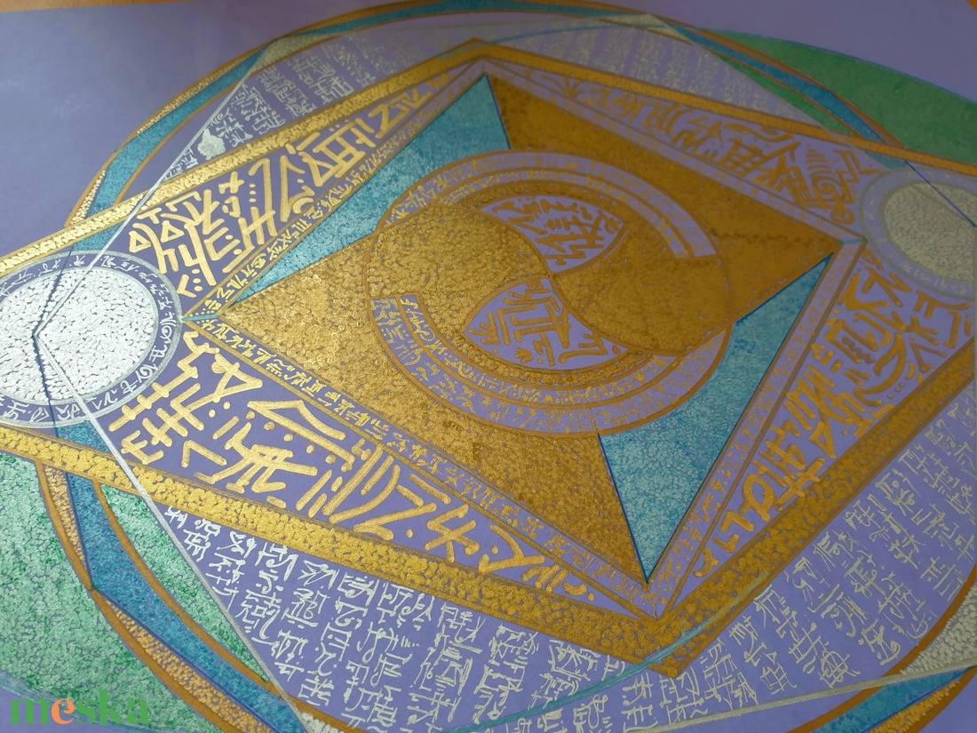 Szakrális geometria fénykód  - művészet - festmény - akril - Meska.hu