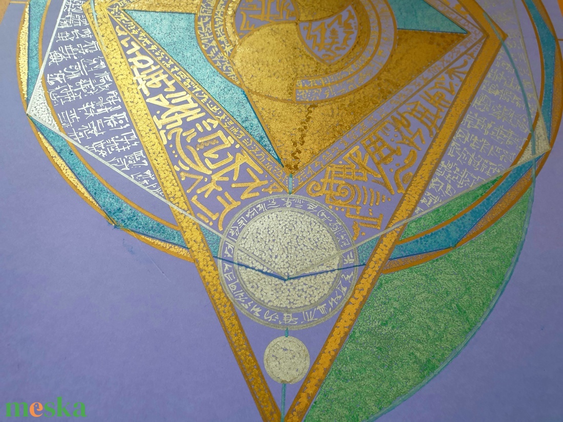 Szakrális geometria fénykód  - művészet - festmény - akril - Meska.hu