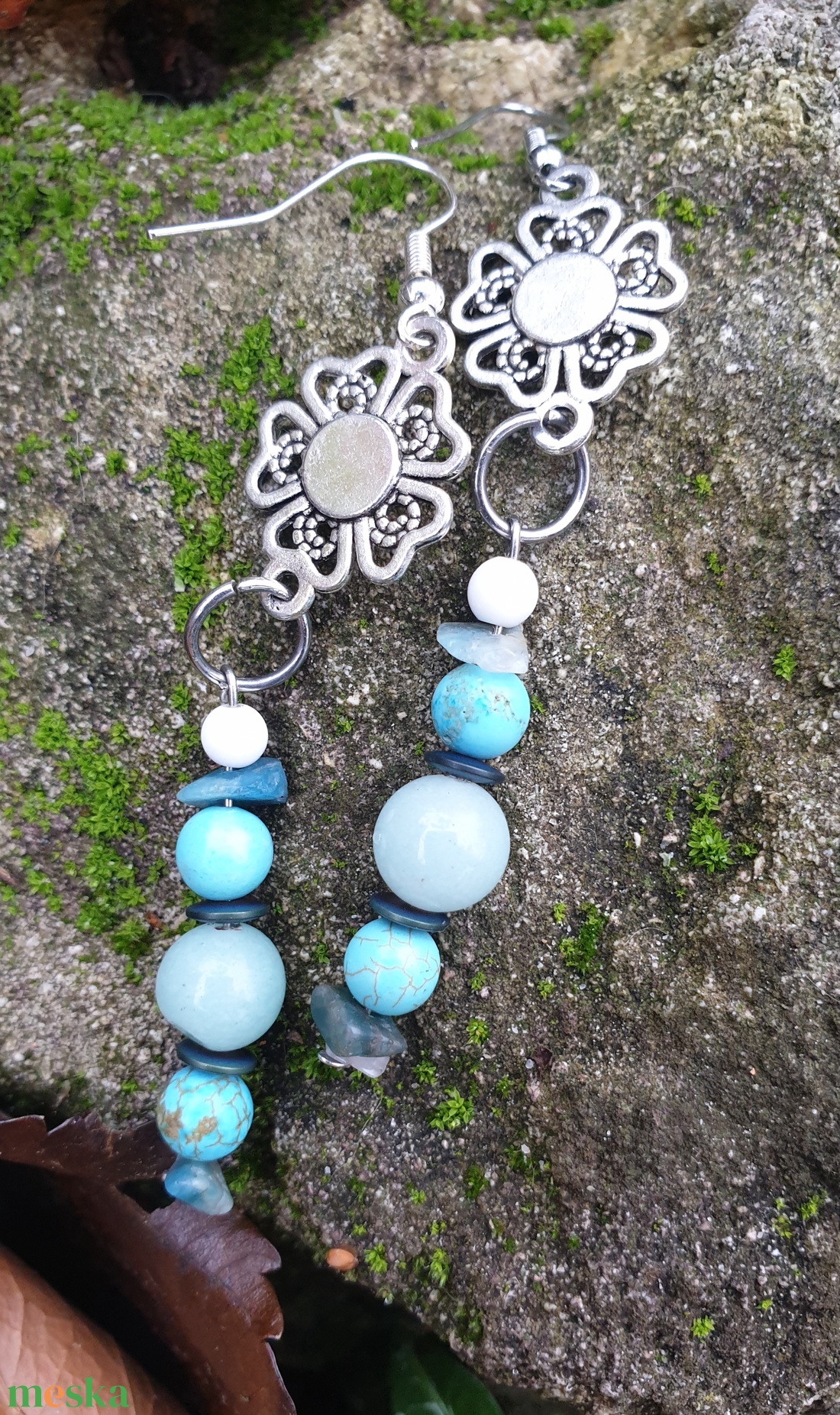 Kékvíz fülbevaló - ékszer - fülbevaló - lógó fülbevaló - Meska.hu