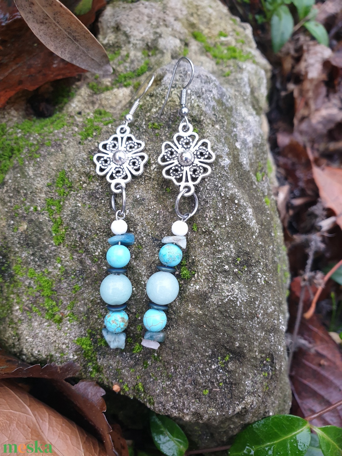 Kékvíz fülbevaló - ékszer - fülbevaló - lógó fülbevaló - Meska.hu