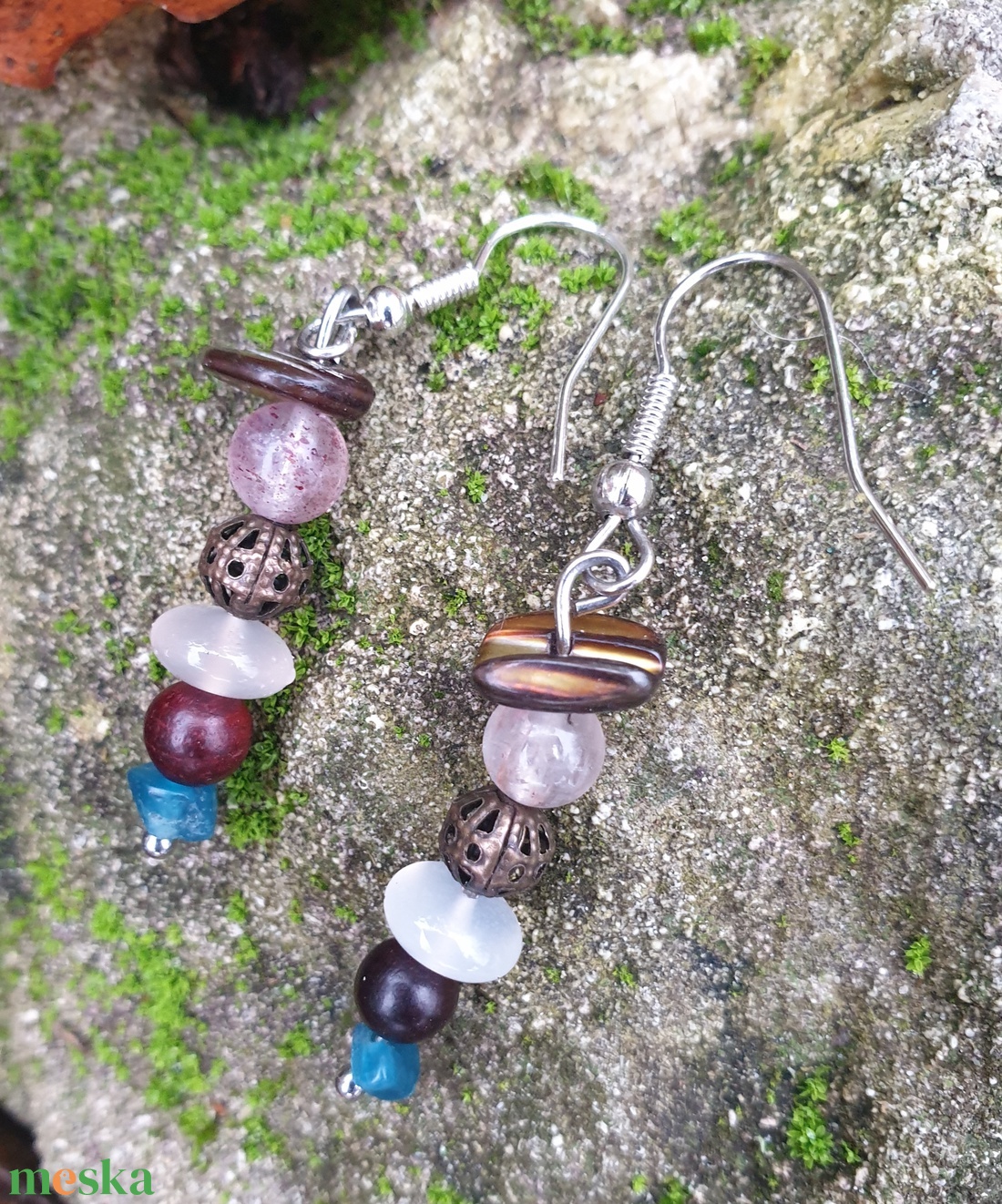 Őszi színek fülbevaló  - ékszer - fülbevaló - lógó fülbevaló - Meska.hu